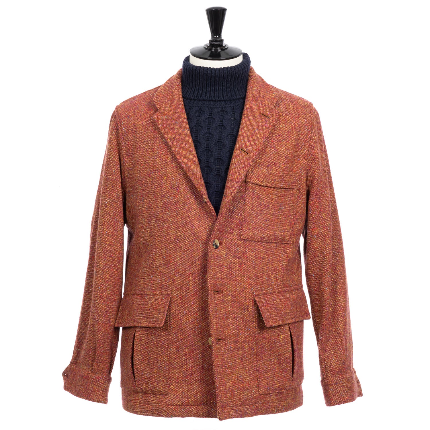 Special Edition x MJ: Hemd-Jacke "Mandarin Teba" aus einem Donegal-Tweed von Magee